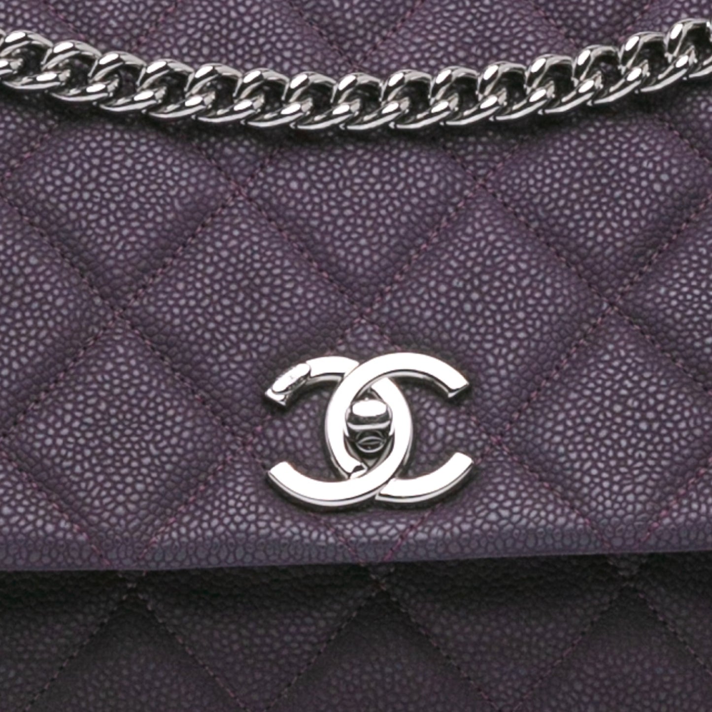 Purple Chanel Quilted Iridescent Caviar Lady Pearly Flap Shoulder Bag