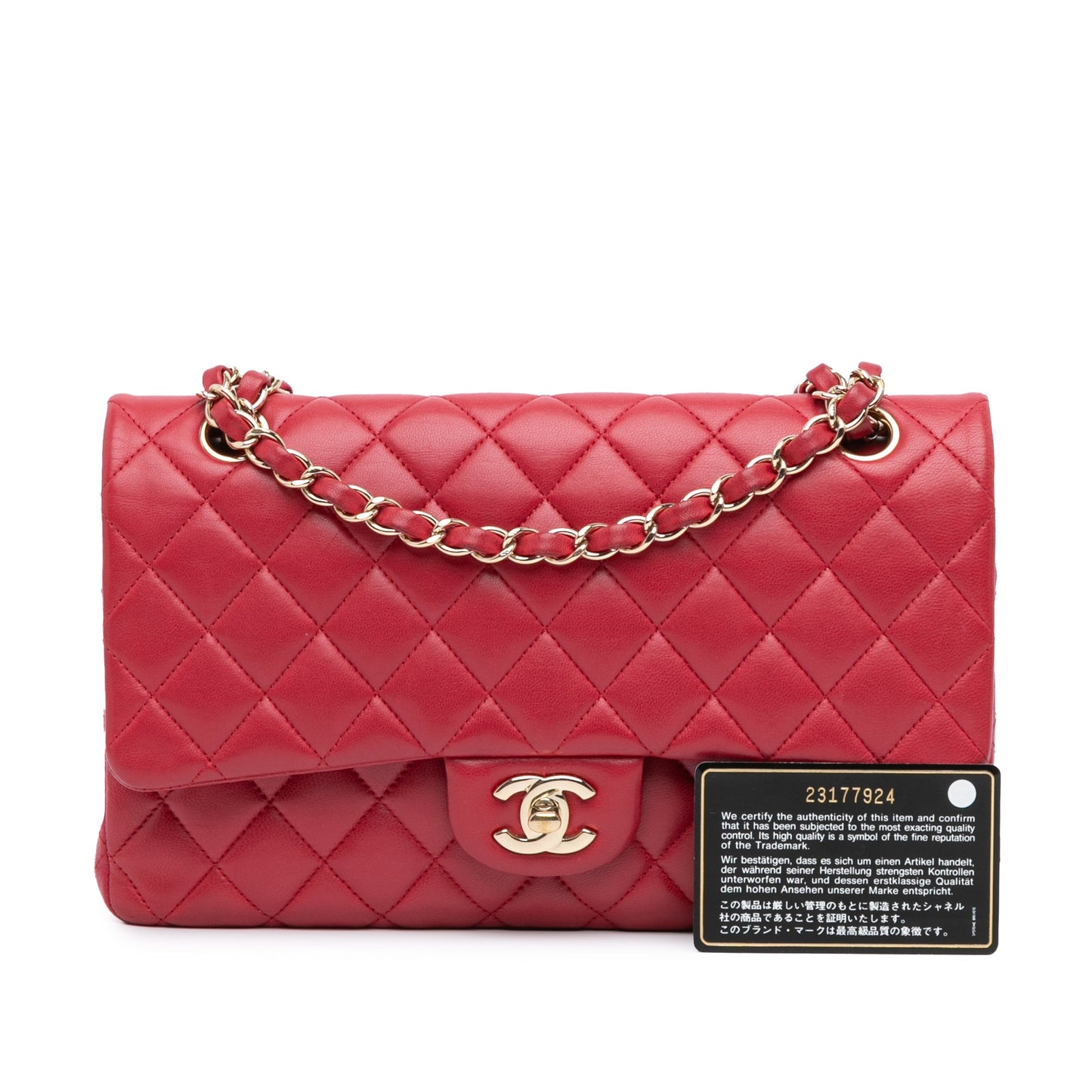 Pink Chanel Medium Classic Lambskin Double Flap Shoulder Bag