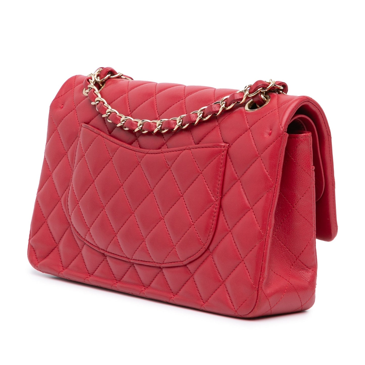 Pink Chanel Medium Classic Lambskin Double Flap Shoulder Bag