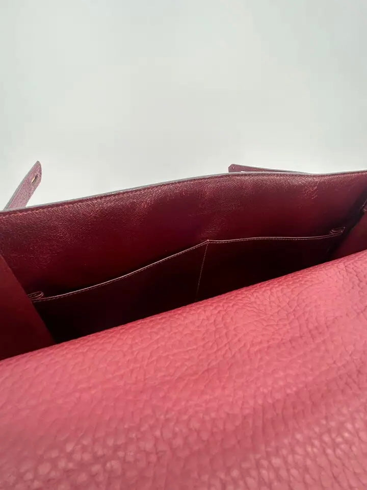 Hermes Rouge Clemence Leather Kelly 40