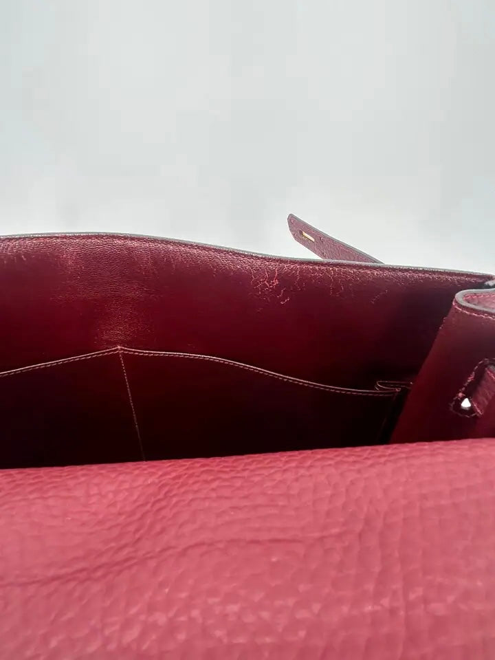 Hermes Rouge Clemence Leather Kelly 40