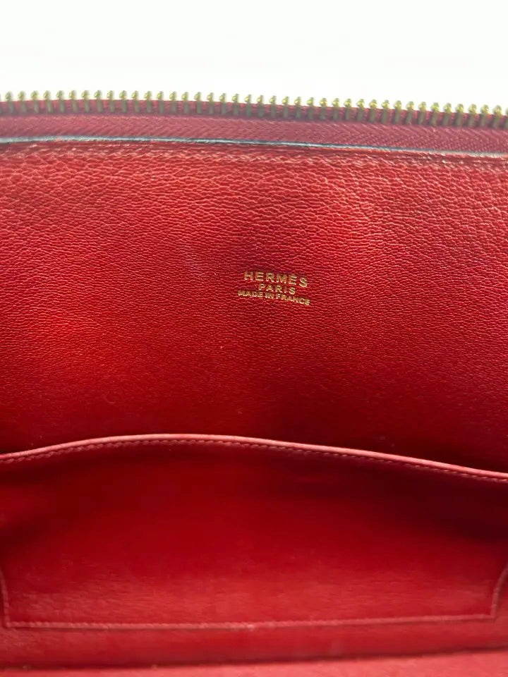 Hermes Rouge Epsom Leather Macpherson Bag c1990s