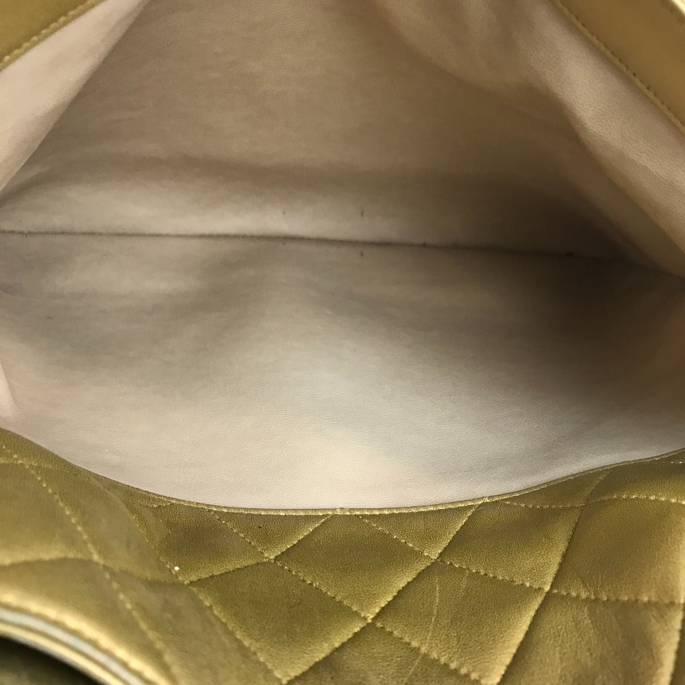 CHANEL Shoulder Bag lambskin Gold x Gold Metal Coco ball Matrasse Women Used