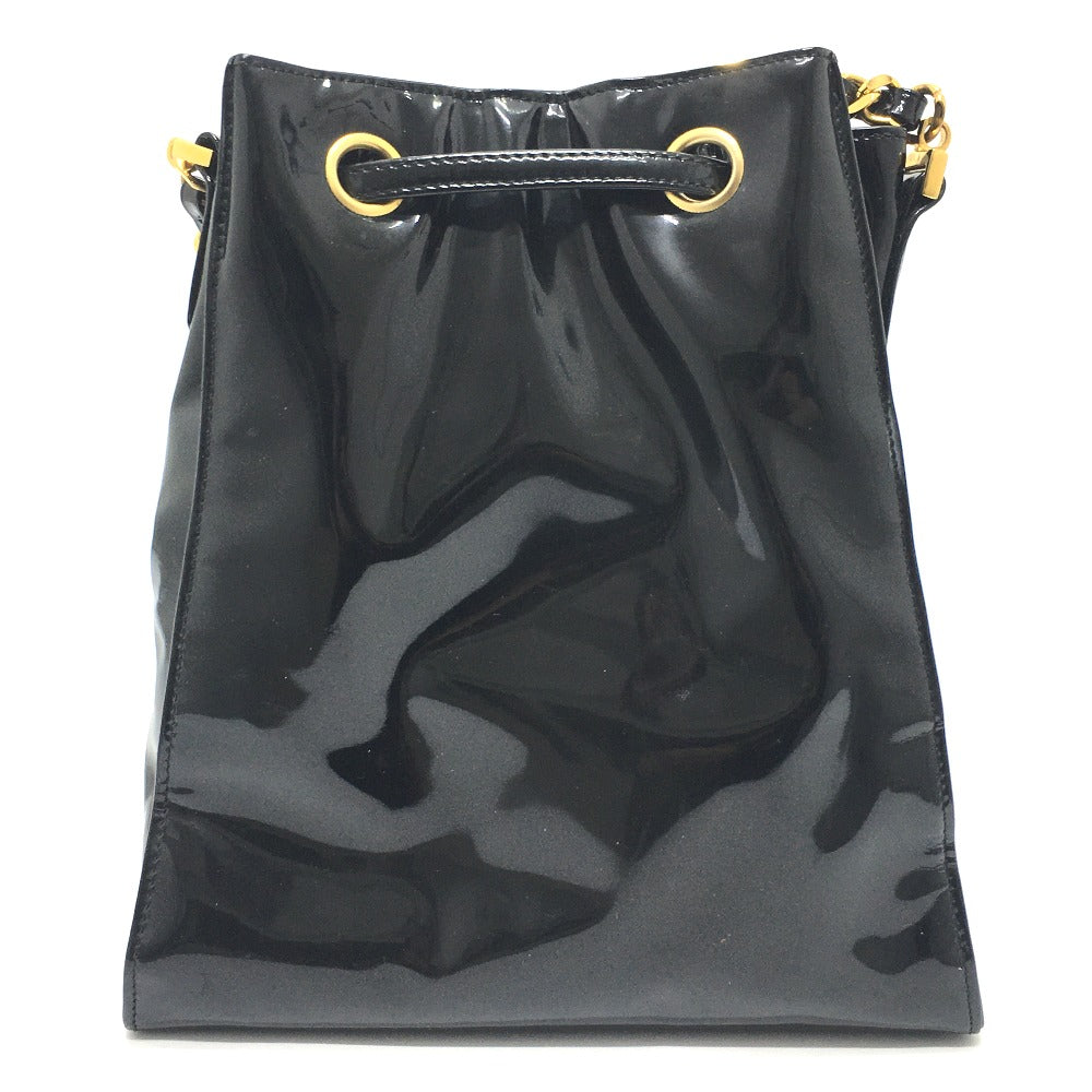 CHANEL Shoulder Bag Patent leather black CCCOCO Mark purse Women Used