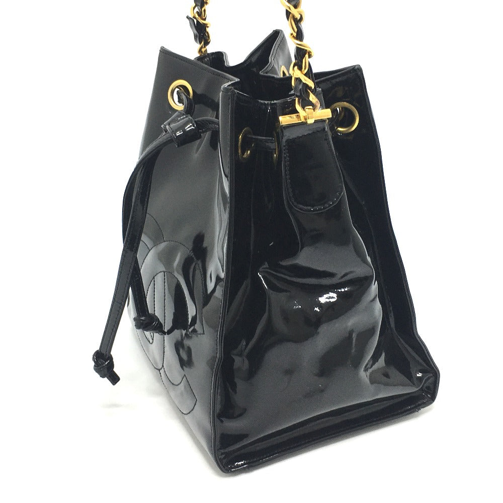 CHANEL Shoulder Bag Patent leather black CCCOCO Mark purse Women Used