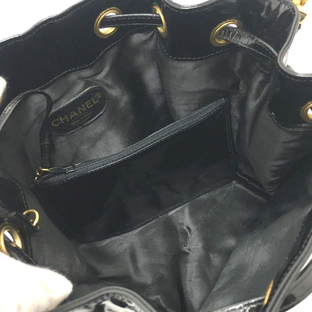 CHANEL Shoulder Bag Patent leather black CCCOCO Mark purse Women Used