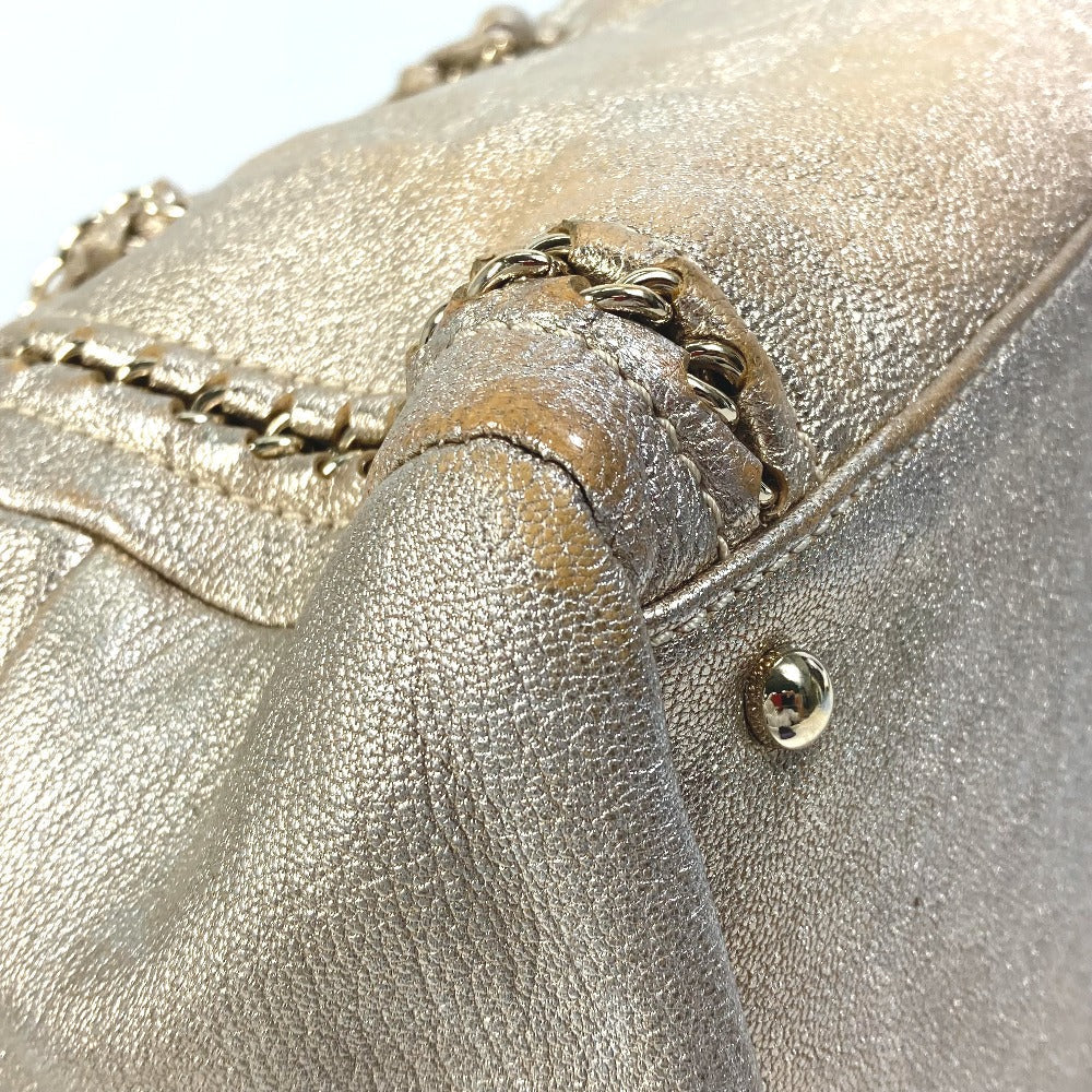 CHANEL Shoulder Bag A31405 leather Champagne Gold CC COCO Mark Mini Boston Duffel bag Luxury line Women Used