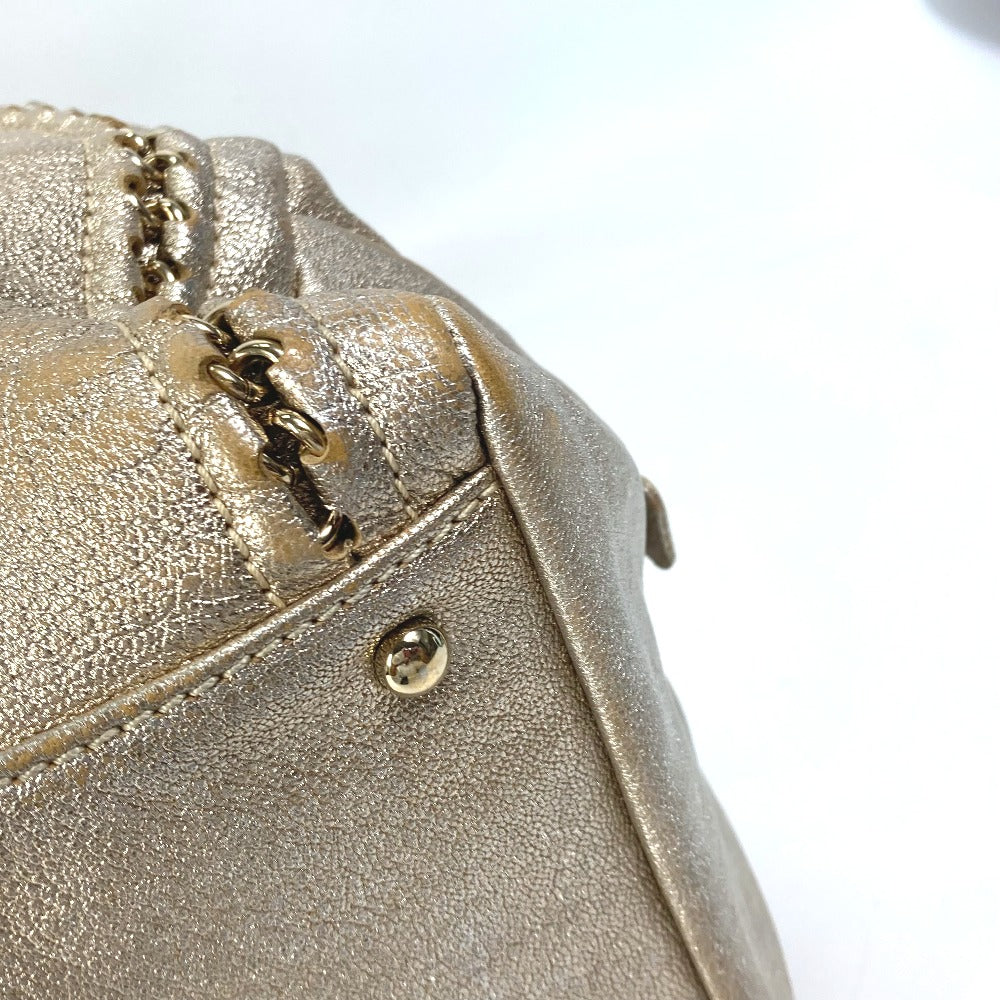 CHANEL Shoulder Bag A31405 leather Champagne Gold CC COCO Mark Mini Boston Duffel bag Luxury line Women Used