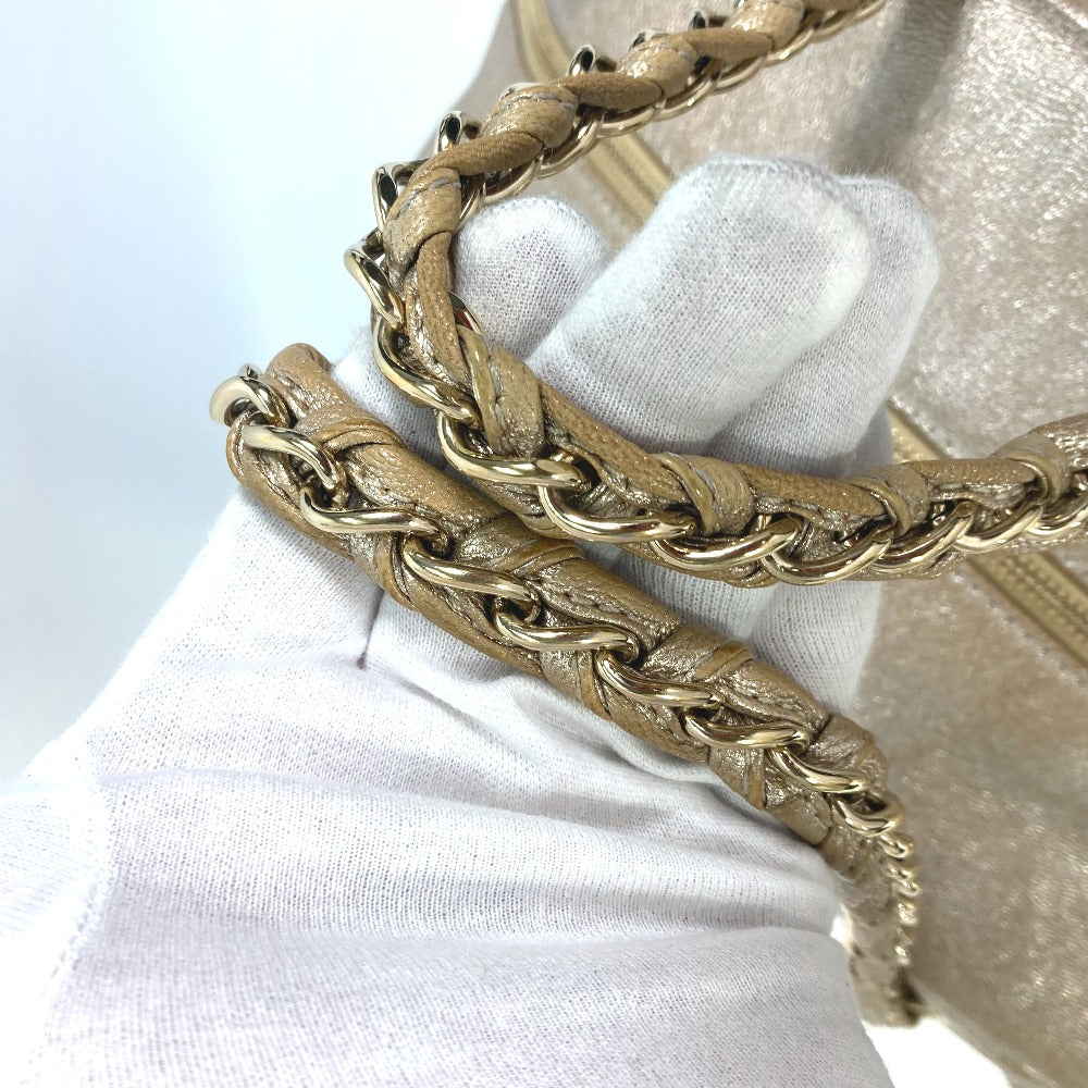 CHANEL Shoulder Bag A31405 leather Champagne Gold CC COCO Mark Mini Boston Duffel bag Luxury line Women Used