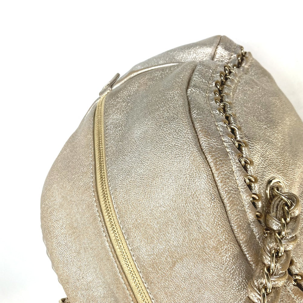 CHANEL Shoulder Bag A31405 leather Champagne Gold CC COCO Mark Mini Boston Duffel bag Luxury line Women Used