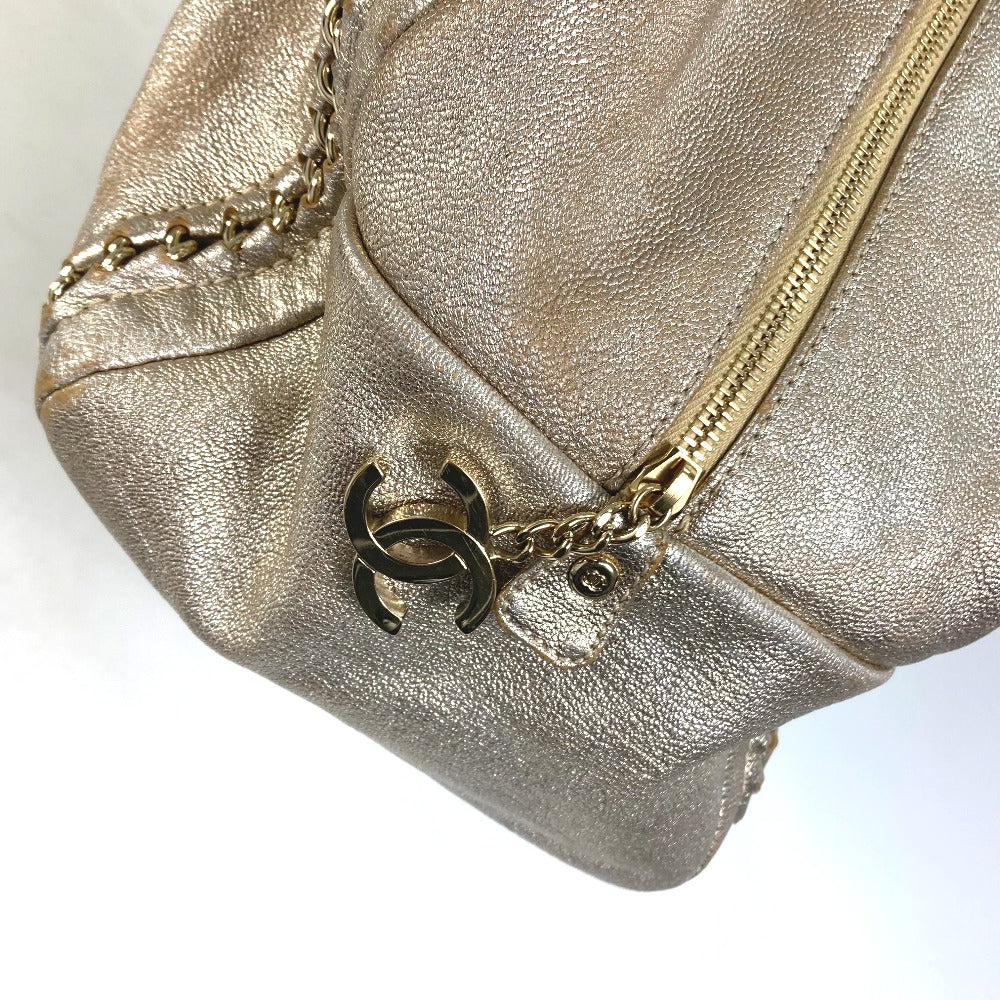 CHANEL Shoulder Bag A31405 leather Champagne Gold CC COCO Mark Mini Boston Duffel bag Luxury line Women Used
