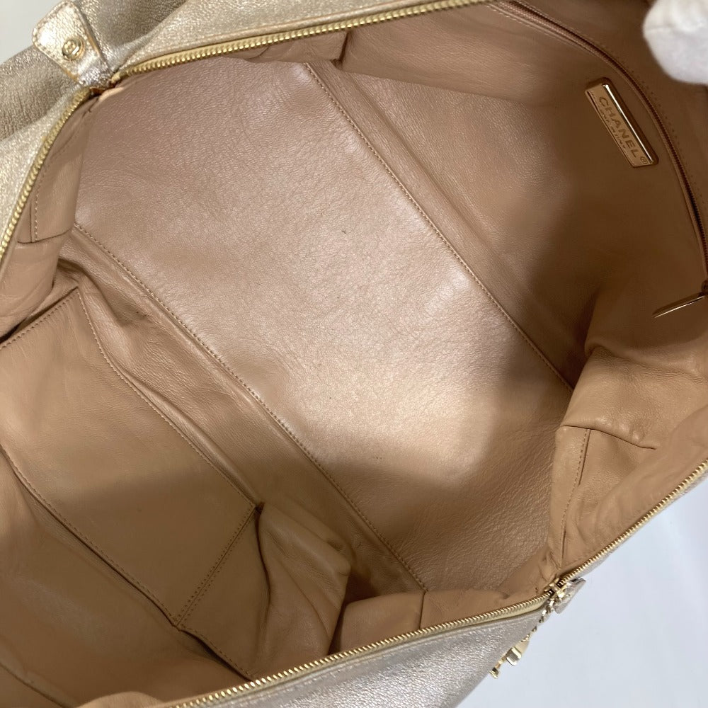 CHANEL Shoulder Bag A31405 leather Champagne Gold CC COCO Mark Mini Boston Duffel bag Luxury line Women Used