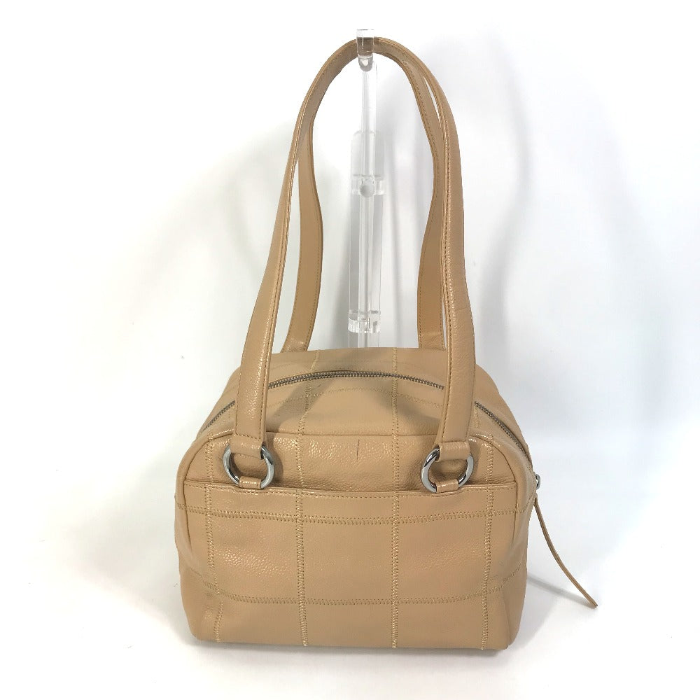 CHANEL Handbag lambskin beige Shoulder Bag Shoulder Bag chocolate bar quilting Women Used
