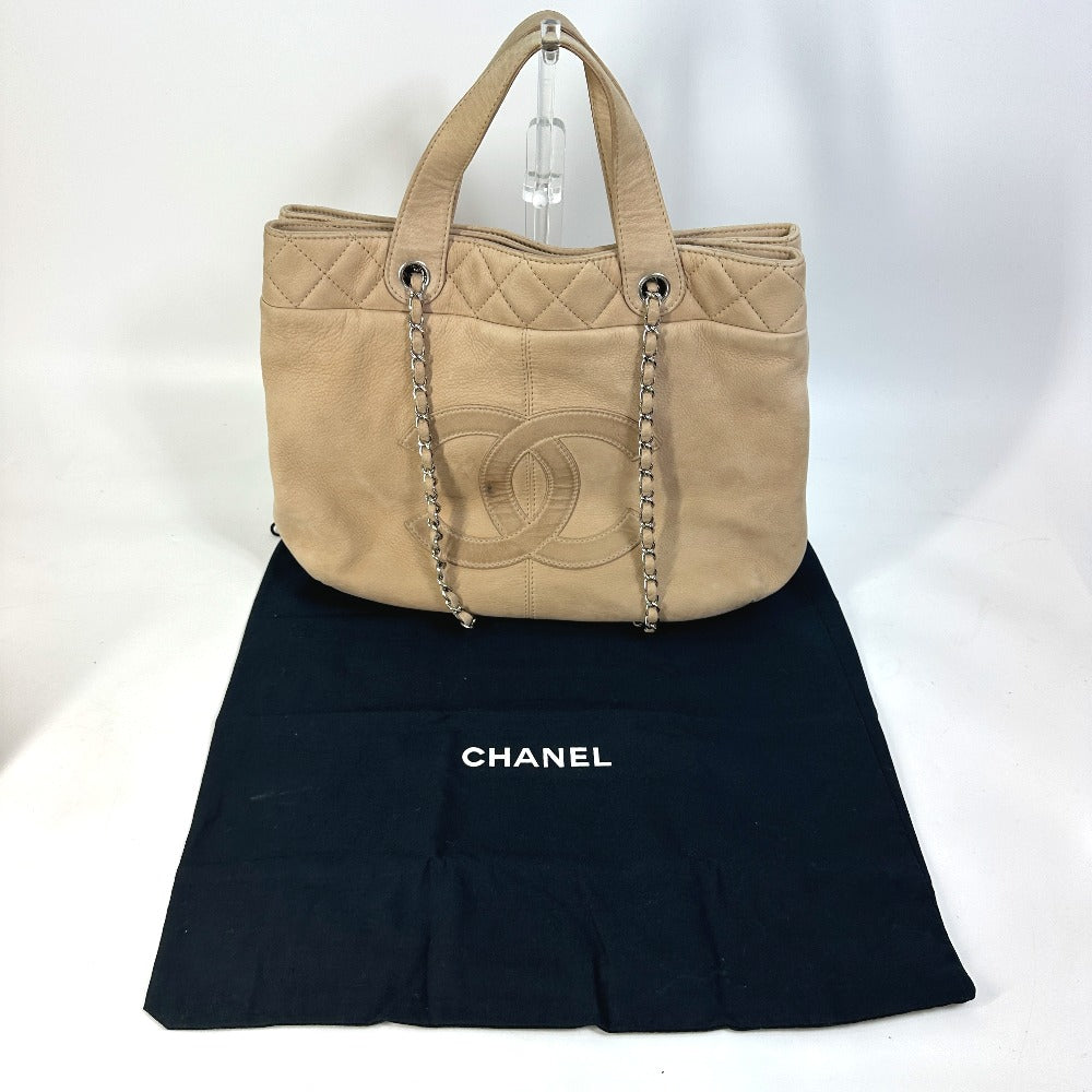 CHANEL Shoulder Bag suede beige COCO Mark Women Used