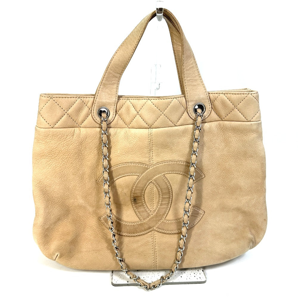 CHANEL Shoulder Bag suede beige COCO Mark Women Used