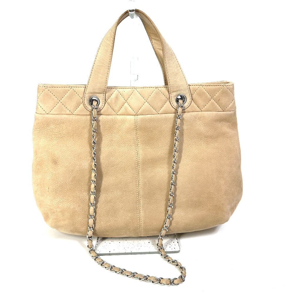 CHANEL Shoulder Bag suede beige COCO Mark Women Used