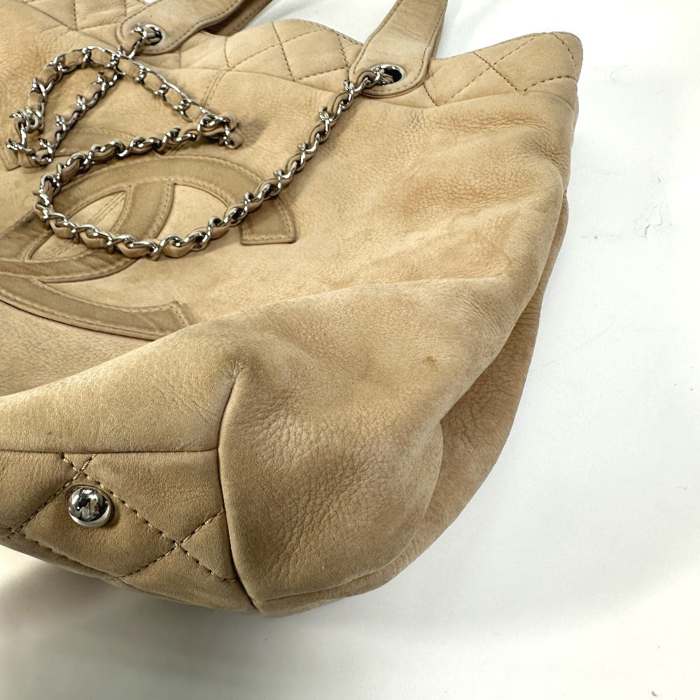 CHANEL Shoulder Bag suede beige COCO Mark Women Used