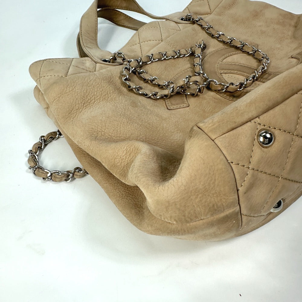 CHANEL Shoulder Bag suede beige COCO Mark Women Used