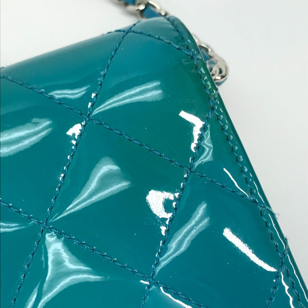 CHANEL Shoulder Bag enamel Blue type 2.55 Hardware Matrasse quilting Women Used