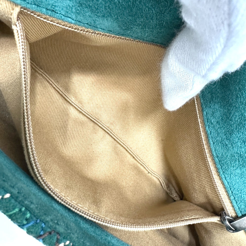CHANEL Shoulder Bag suede green CC COCO Mark Matrasse 25 Women Used
