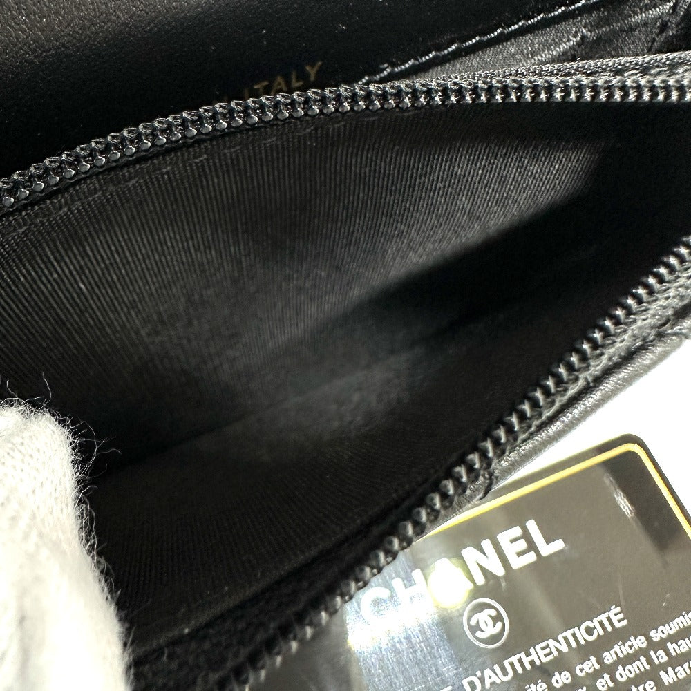 CHANEL Shoulder Bag lambskin black CC COCO Mark Pearl Shoulder