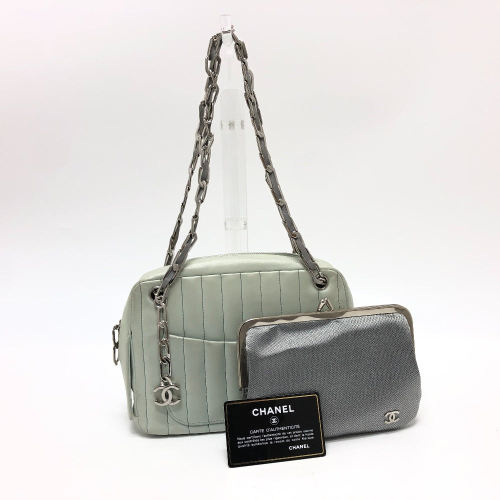 CHANEL Shoulder Bag leather green CC COCO Mark Women Used