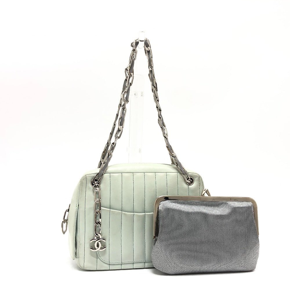 CHANEL Shoulder Bag leather green CC COCO Mark Women Used