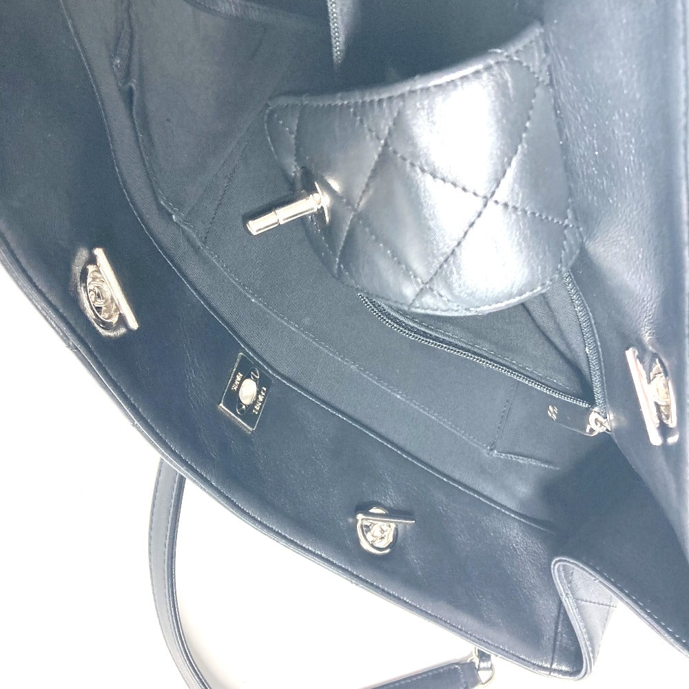 CHANEL Shoulder Bag A91046 lambskin black CC COCO Mark Matelasse Quilting