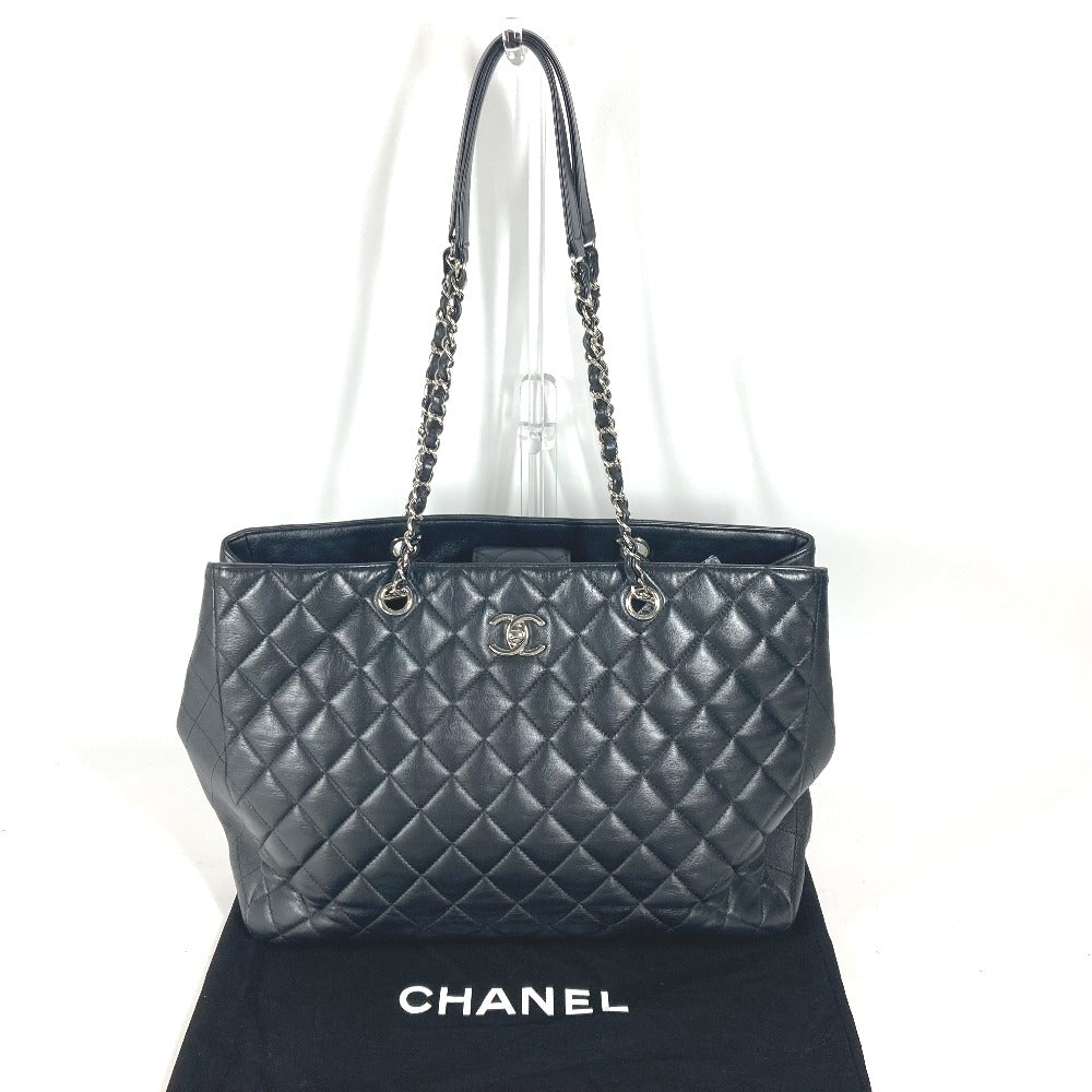 CHANEL Shoulder Bag A91046 lambskin black CC COCO Mark Matelasse Quilting