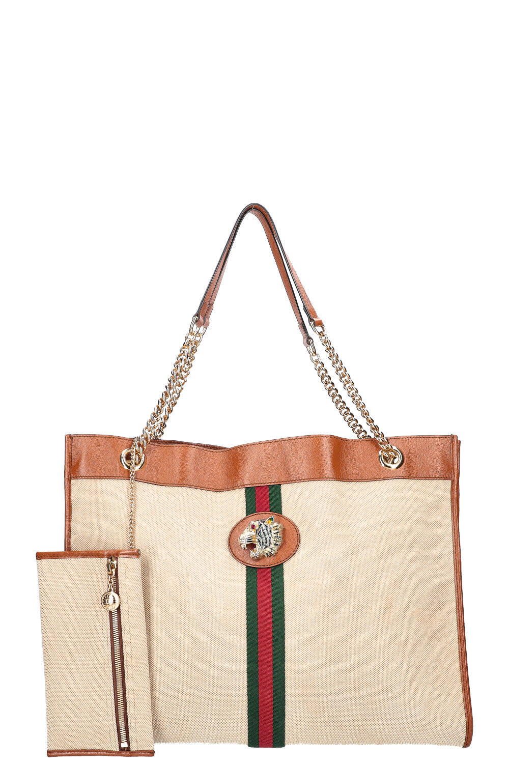 GUCCI Rajah Tote Canvas Beige