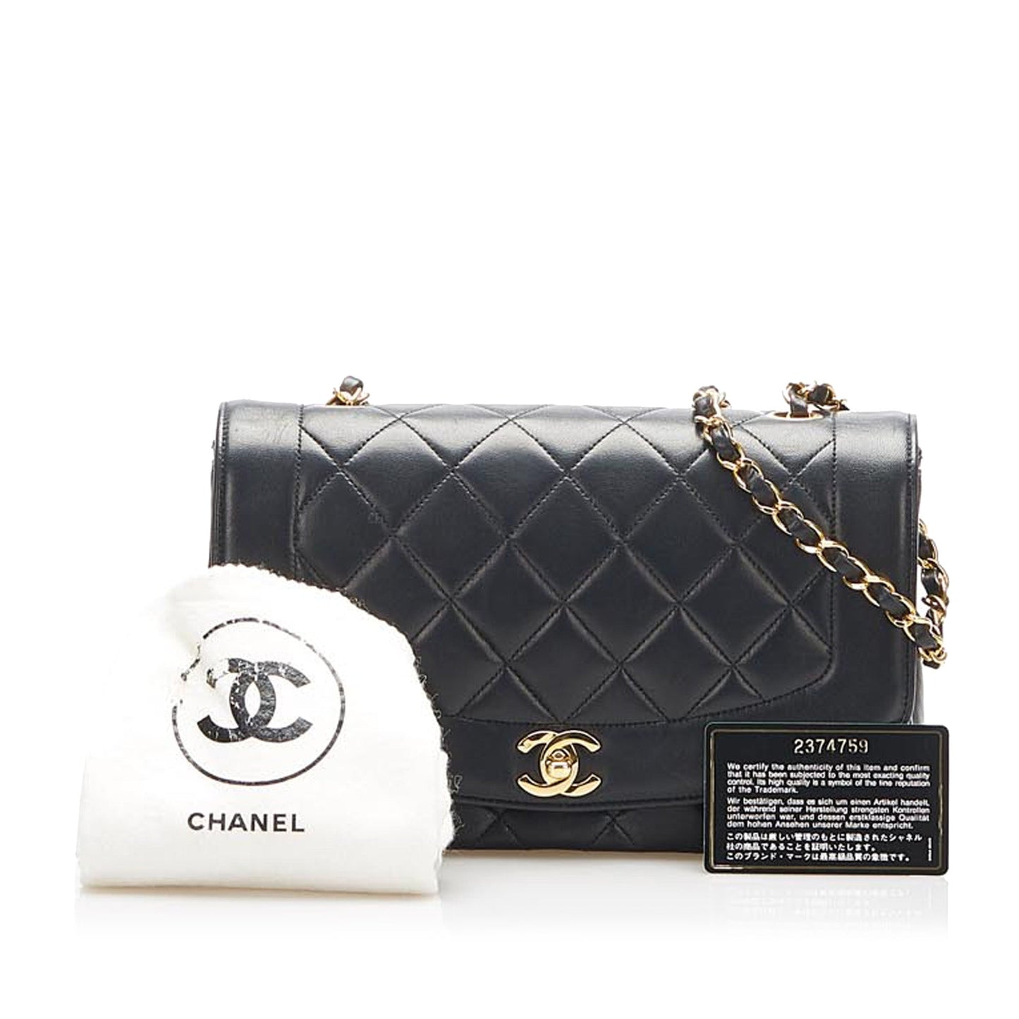 Medium Diana Flap Shoulder Bag Black