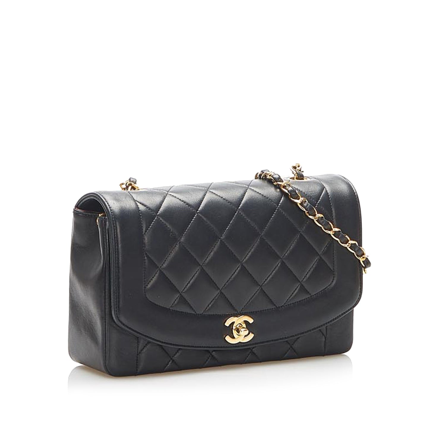 Medium Diana Flap Shoulder Bag Black