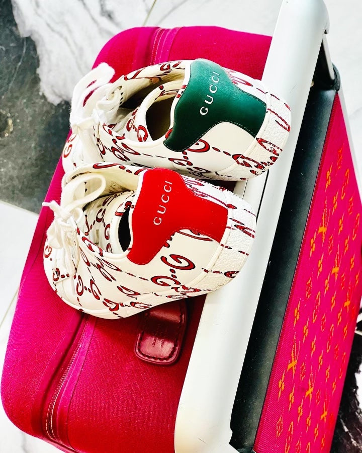 GUCCI ACE PRINTED GG LEATHER SNEAKERS