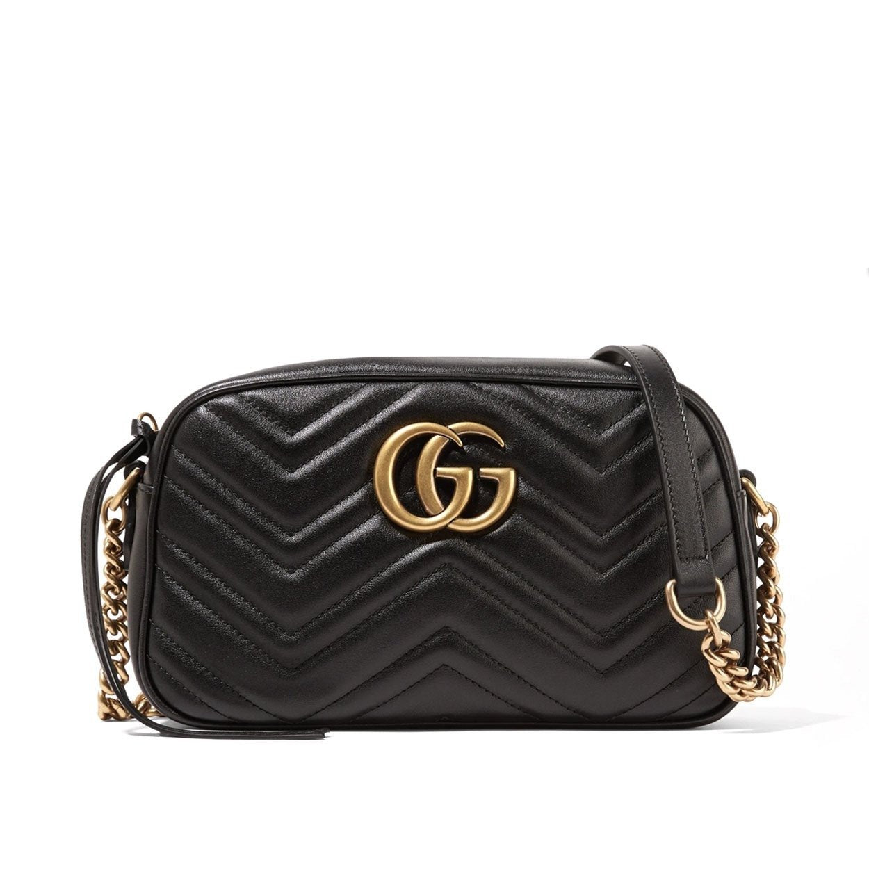 Gucci 447632 520981 Women's Black Quilted Leather GG Marmont Shoulder bag (GG2069)