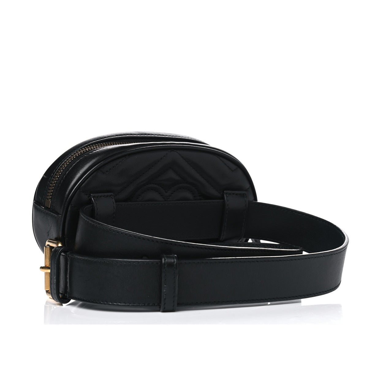 Gucci 476434 DSVRT 1000 Marmont 2.0 Women's Black Matelasse Leather Belt Bag (GG2071)