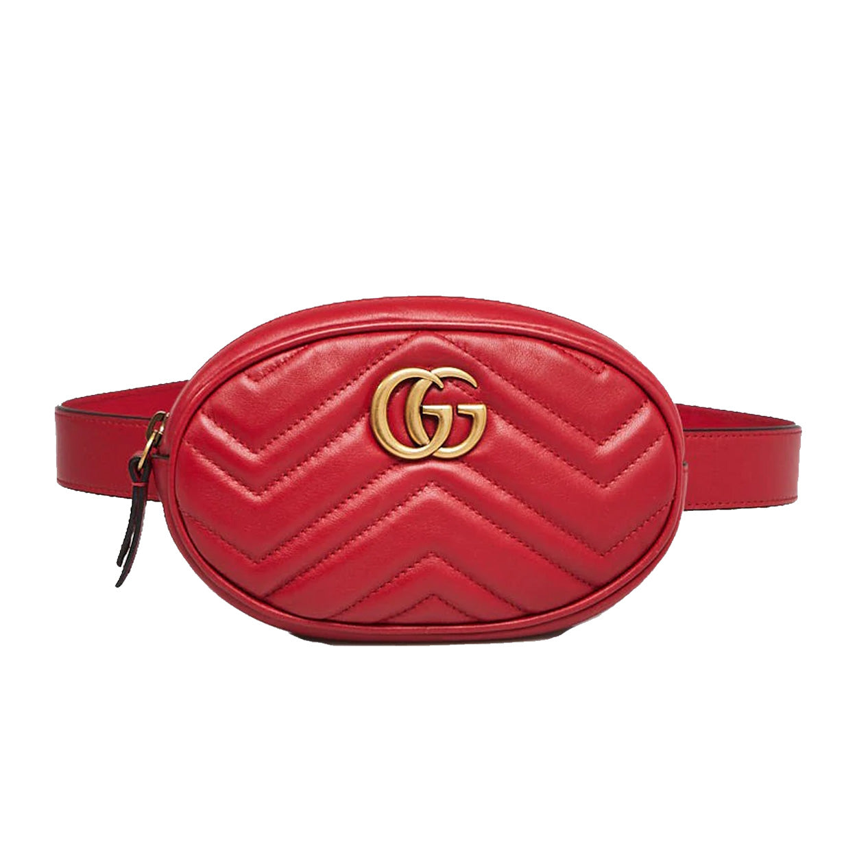 Gucci 476434 DSVRT 6433 Marmont 2.0 Women's Red Matelasse Leather Belt Bag (GG2072)
