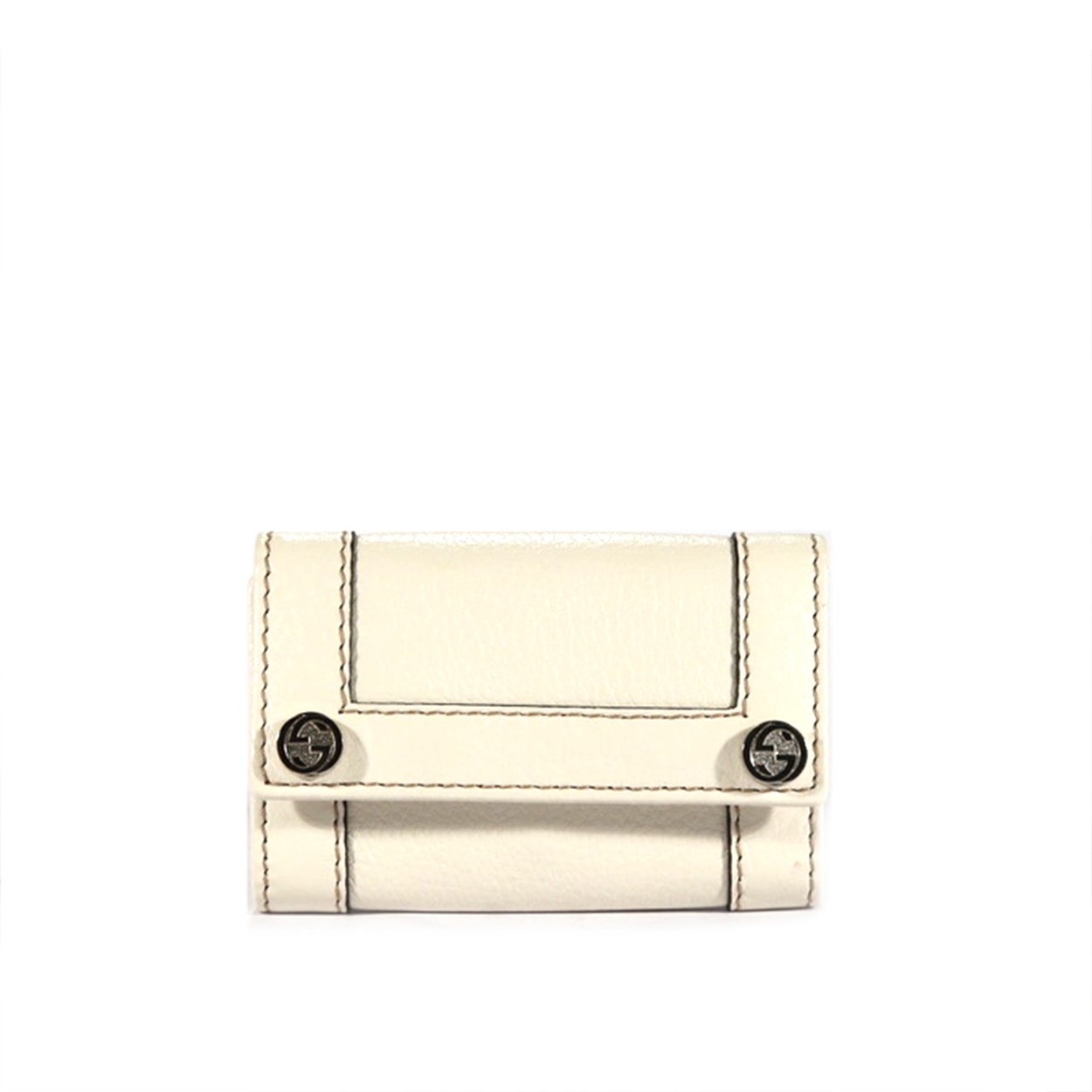 Gucci 6 Key Holder Leather Designer Key Chain White 233039