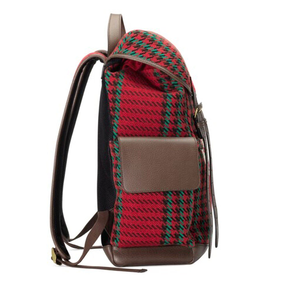 Gucci 625939 2J9AT 8274 Unisex's Multi-Color Houndstooth Fabric / Calf-Skin Leather Backpack (GG2074)