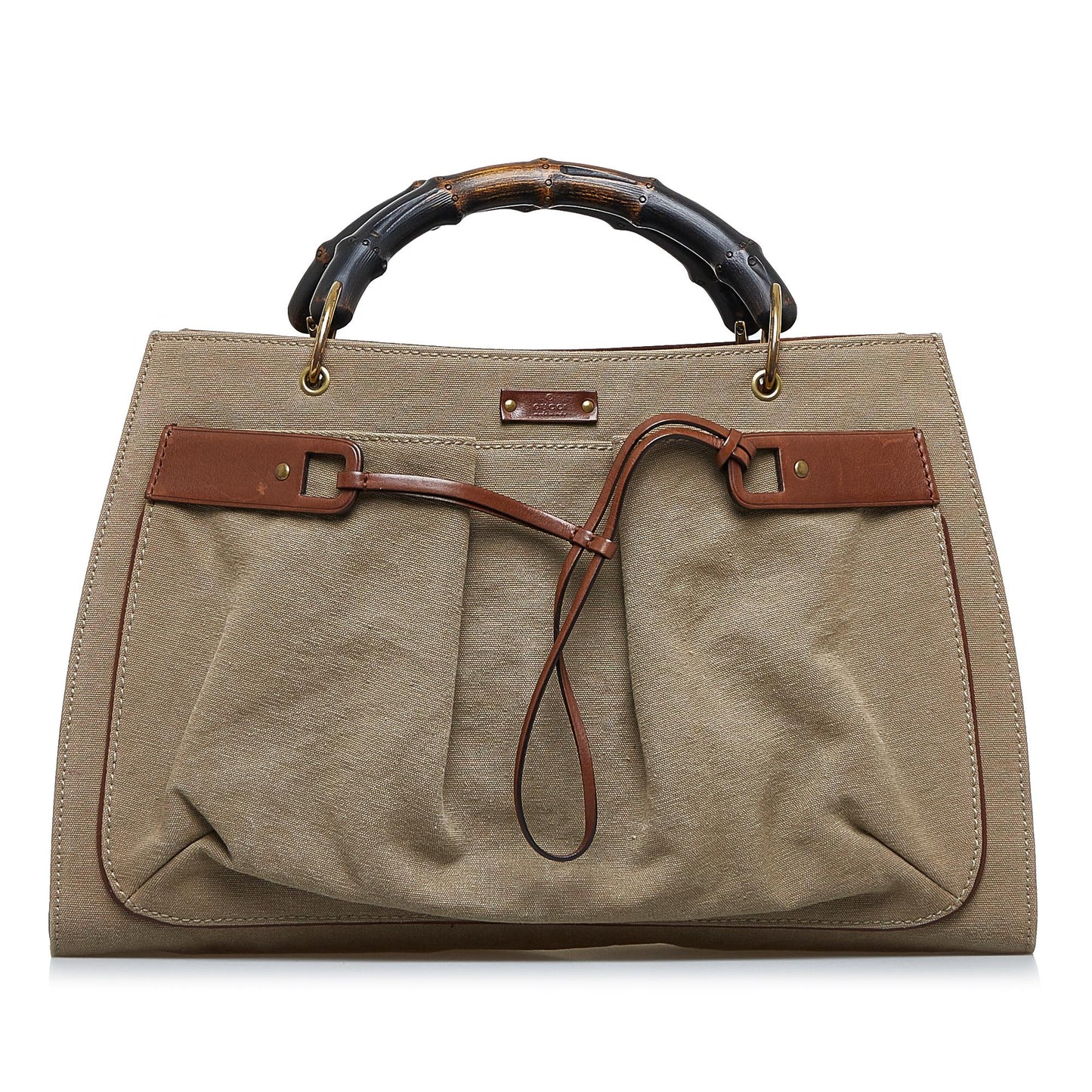 Gucci Bamboo Canvas Tote Bag (SHG-Rl4F7t)