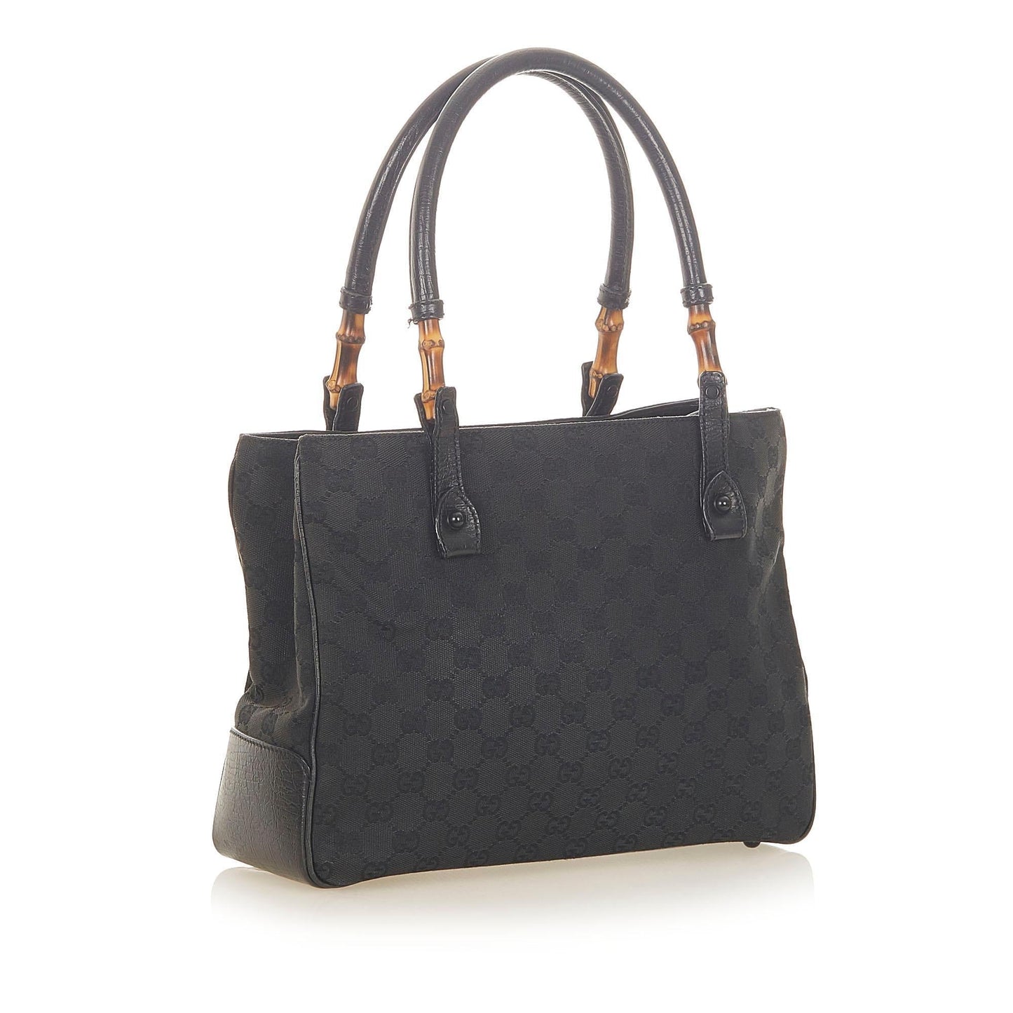 Gucci Bamboo GG Canvas Tote Bag (SHG-19291)