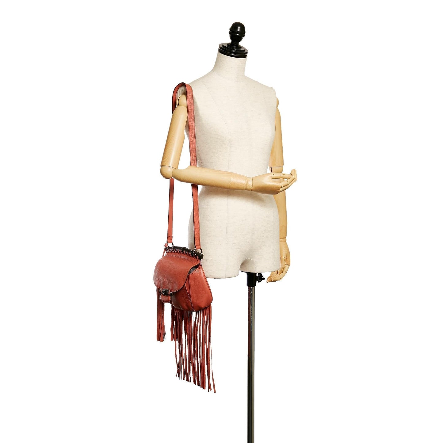 Gucci Bamboo Nouveau Fringe Leather Crossbody Bag
