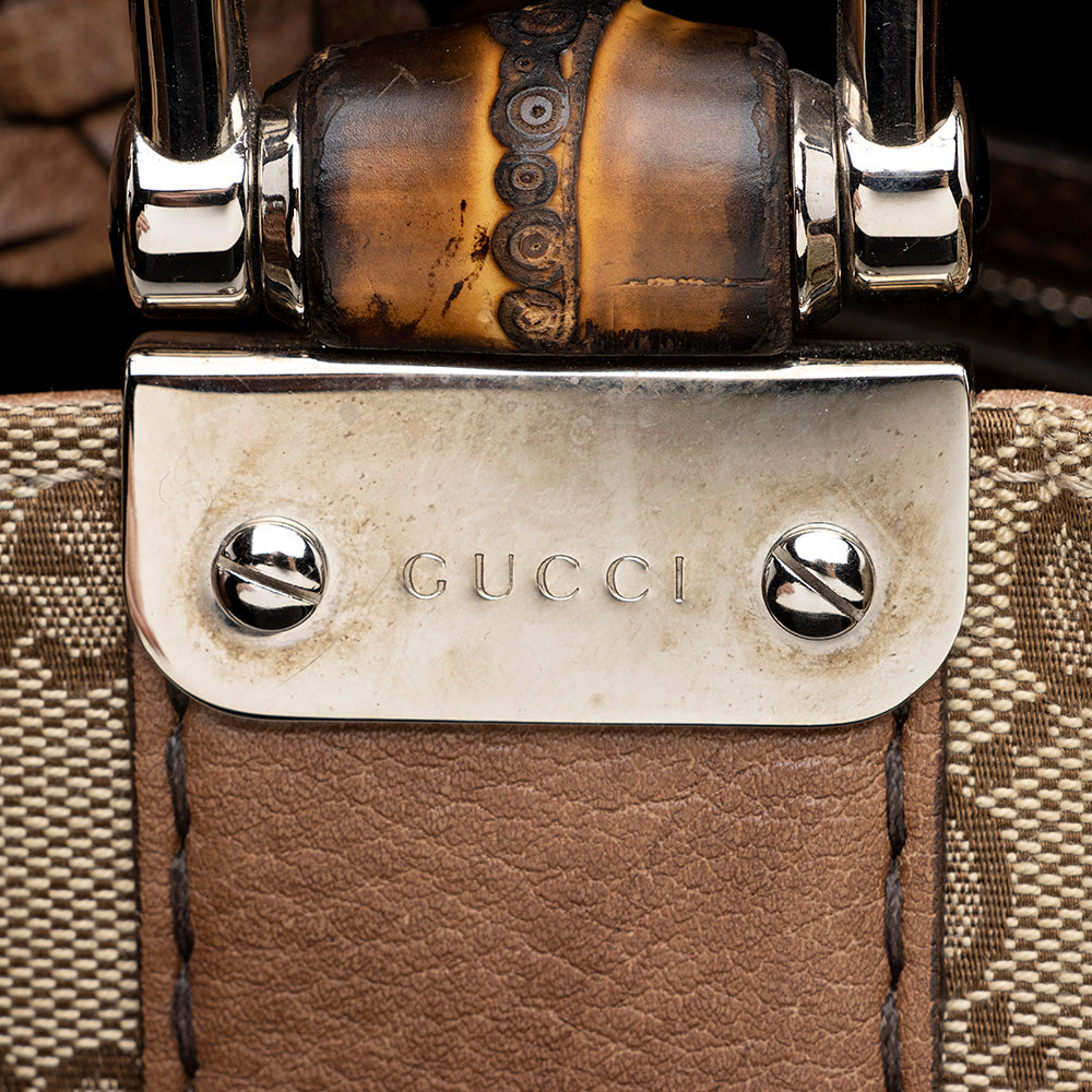 Gucci GG Canvas Bamboo Bar Medium Tote - FINAL SALE