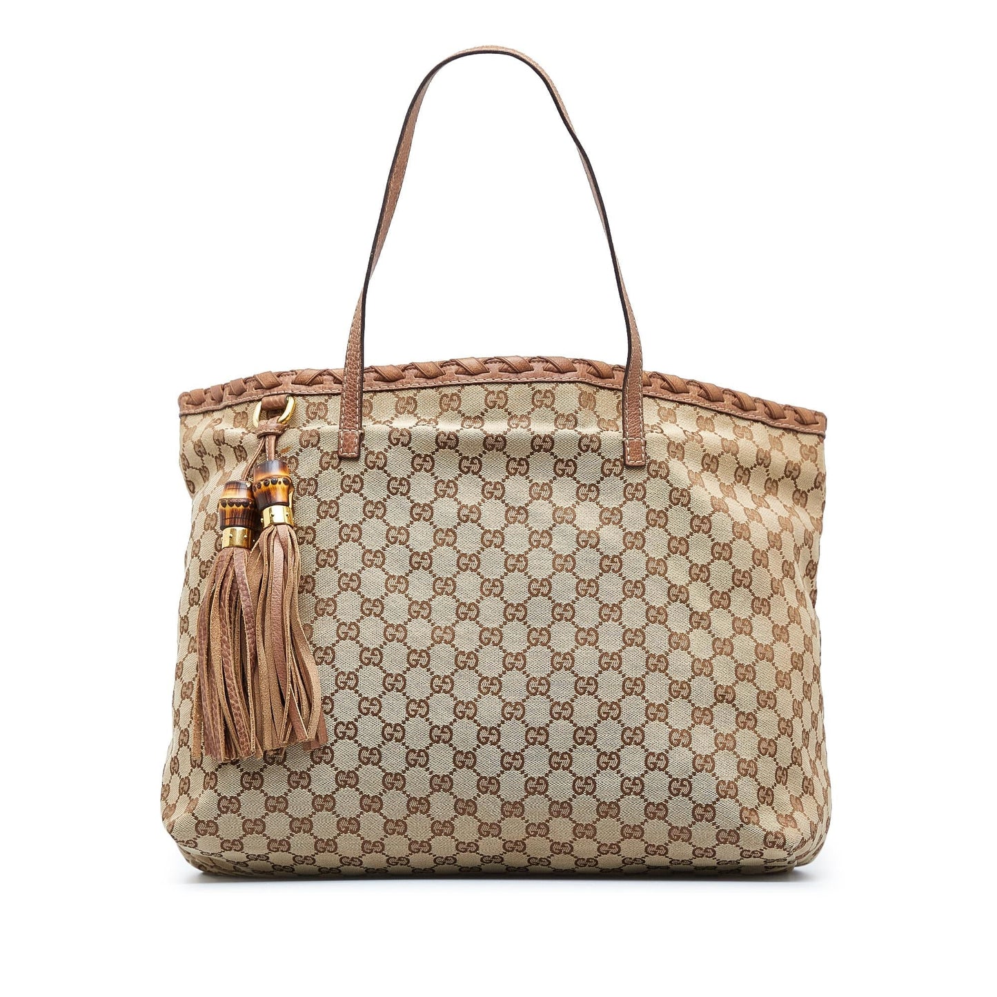 Gucci GG Canvas Bamboo Tassel Tote (SHG-LLt9jD)