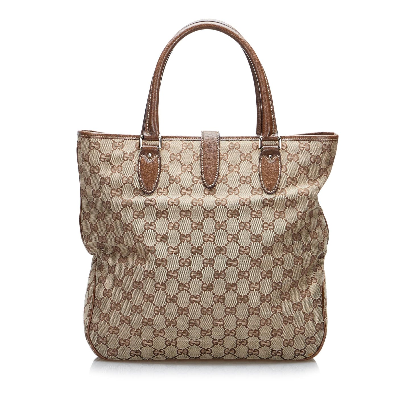 Gucci GG Canvas Jackie Piston Lock Tote (SHG-Bi3rMM)
