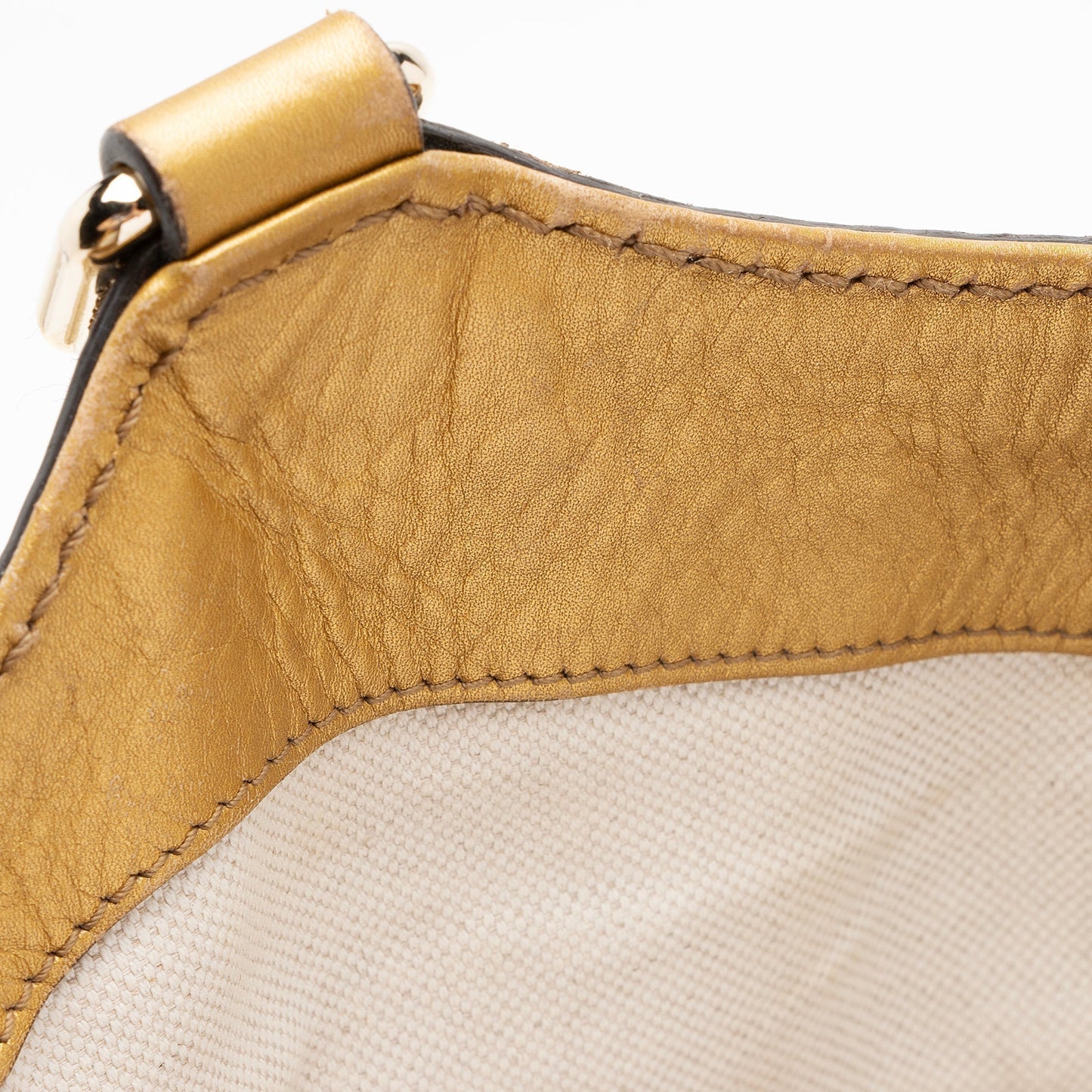 Gucci GG Canvas Metallic Leather Sukey Large Tote