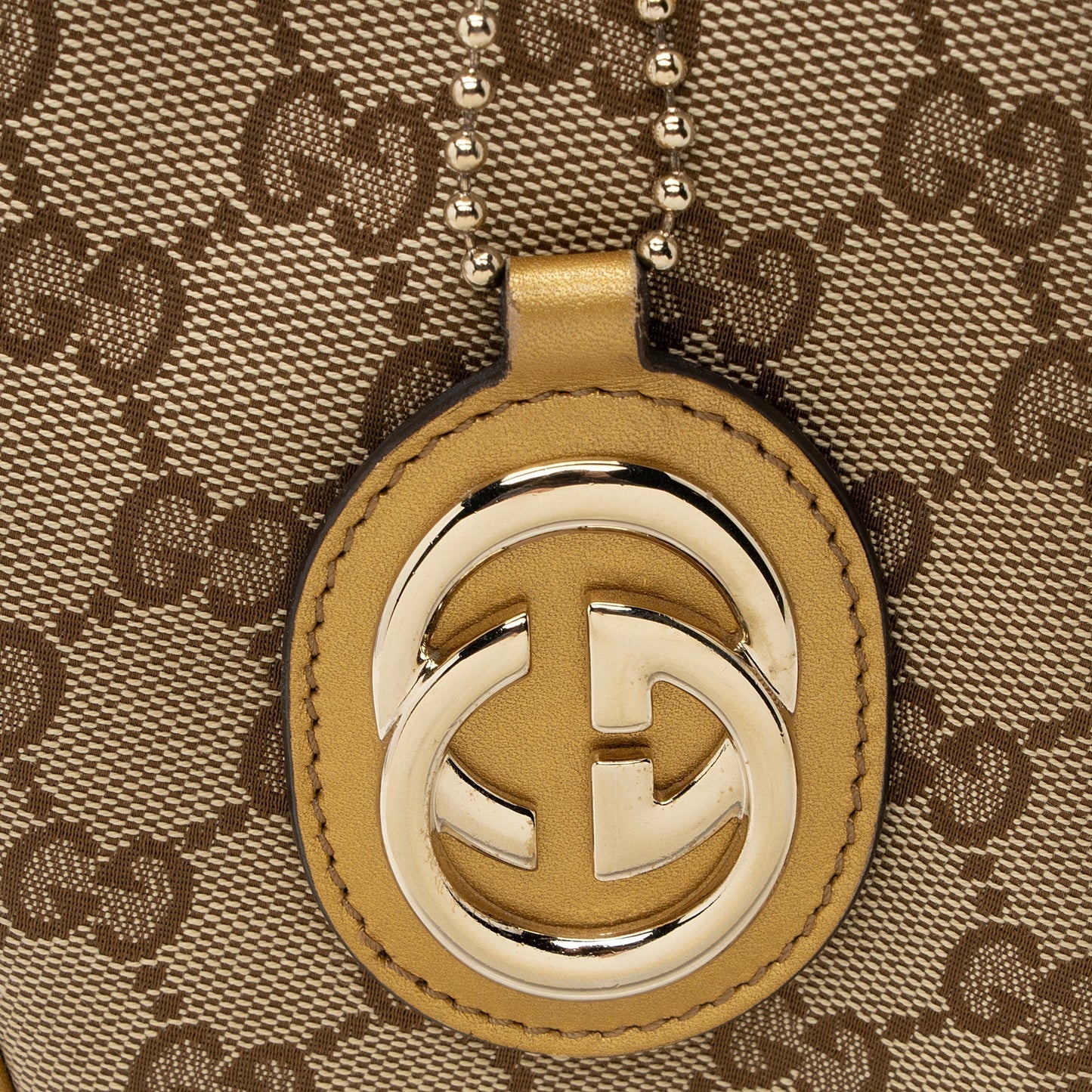 Gucci GG Canvas Metallic Leather Sukey Large Tote