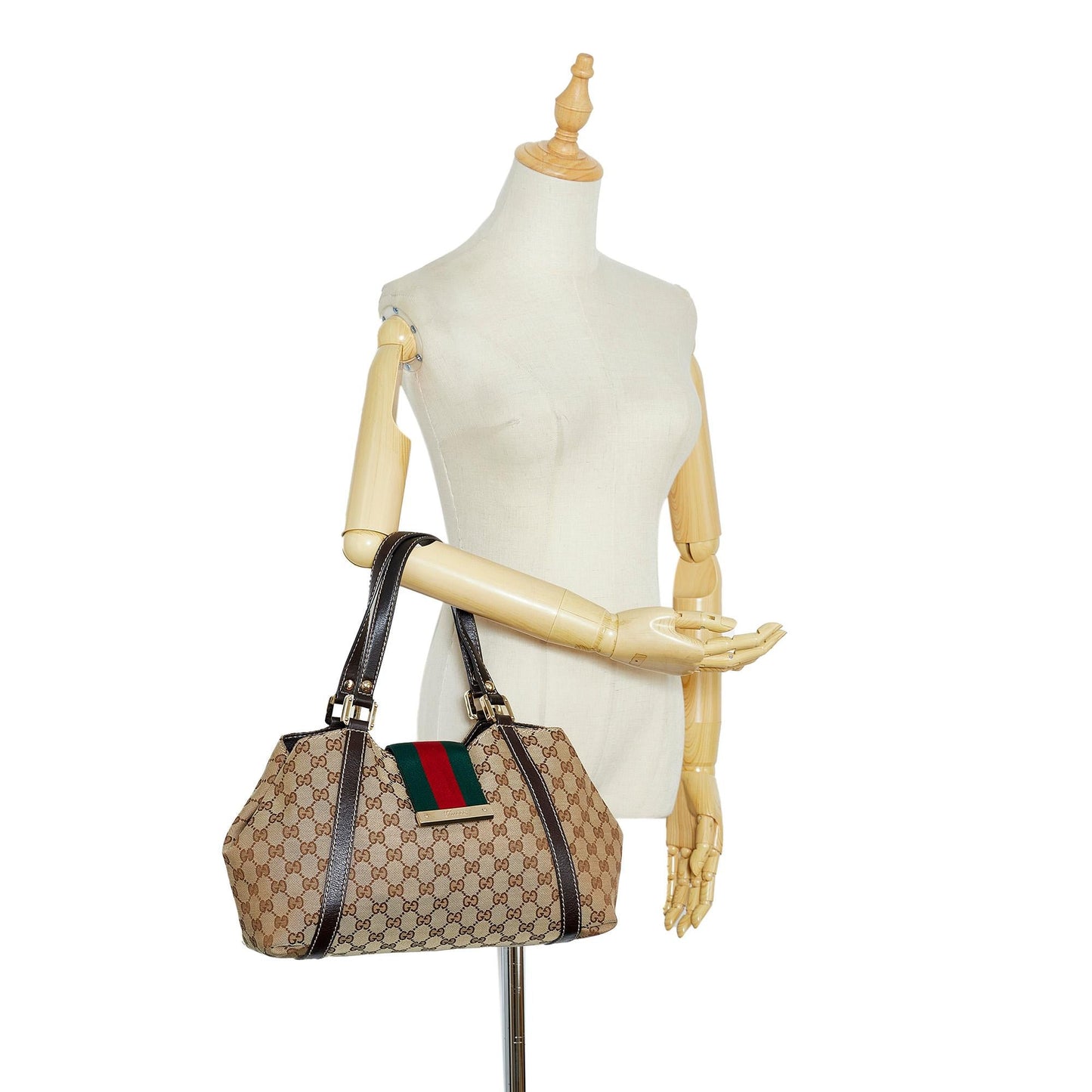 Gucci GG Canvas New Ladies Web Tote (SHG-nXYCc6)