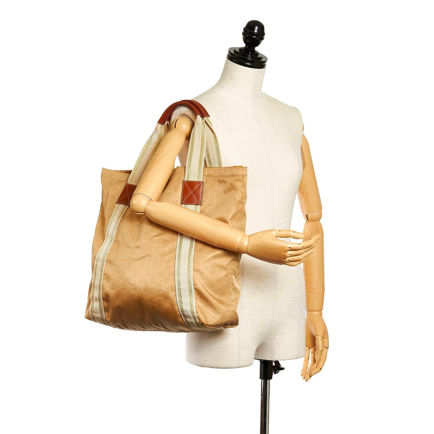 Gucci GG Canvas Web Tote Bag (SHG-xK4BGg)
