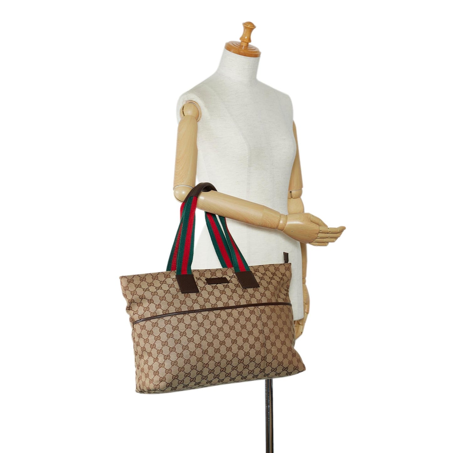Gucci GG Canvas Web Tote Bag (SHG-n1Z3tx)