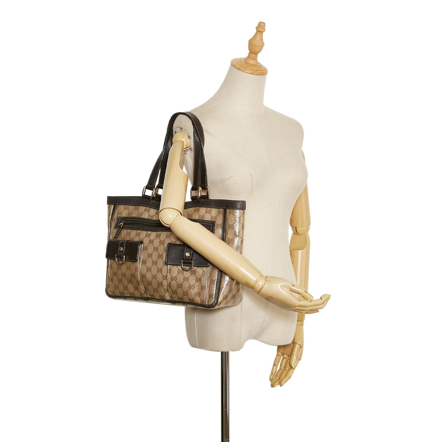 Gucci GG Crystal Abbey Pocket Tote Bag (SHG-HEx0Bk)
